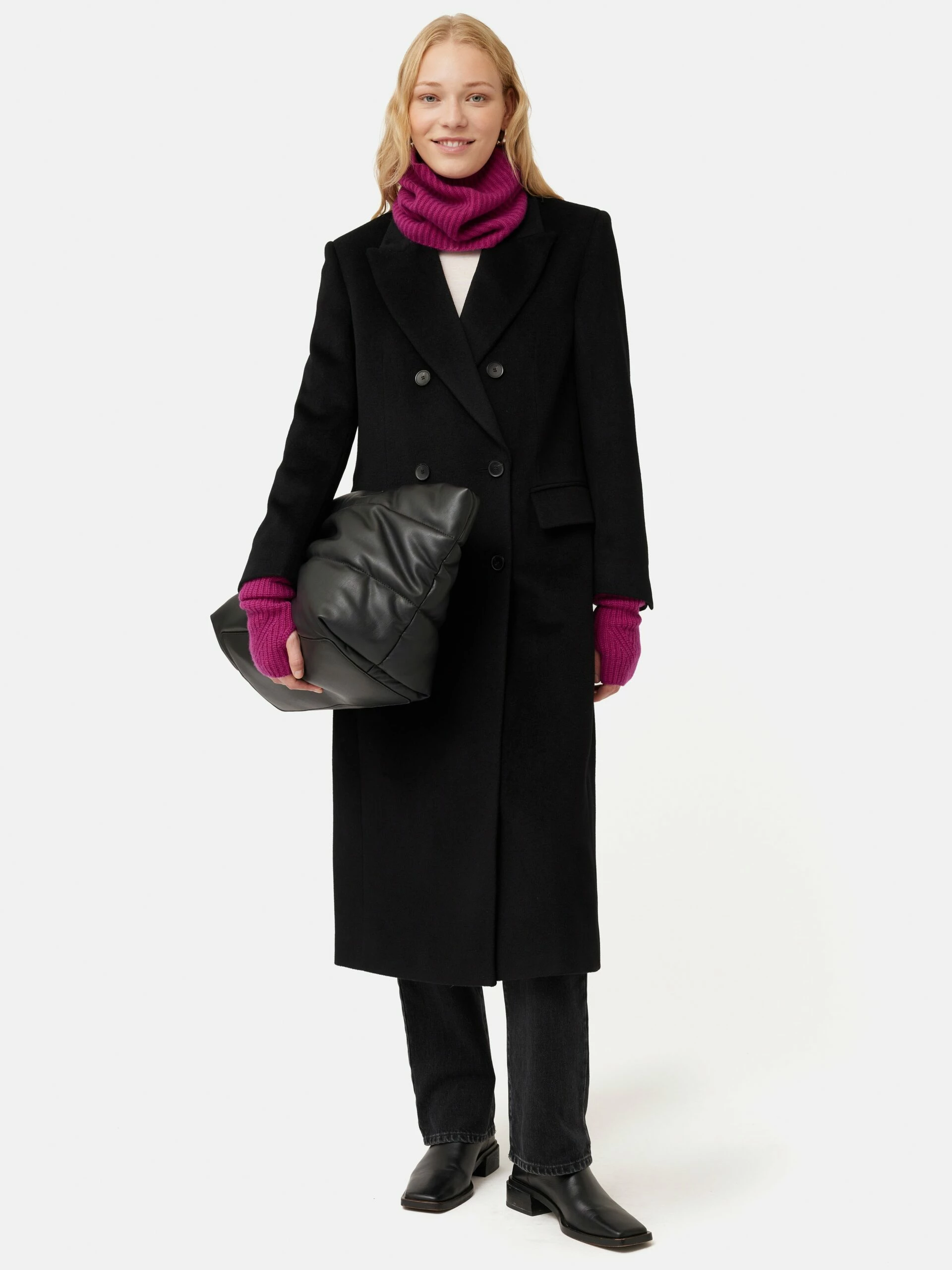 Wool Cashmere Blend Snood | Raspberry 2 Wool Cashmere Blend Snood | Raspberry - Image 2