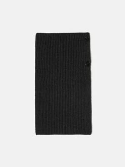 Wool Cashmere Blend Button Rib Snood | Grey