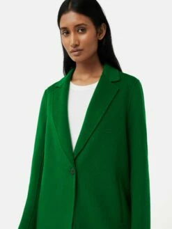 Double Face Crombie Coat | Green -Jigsaw Shop J48089 GN000 7