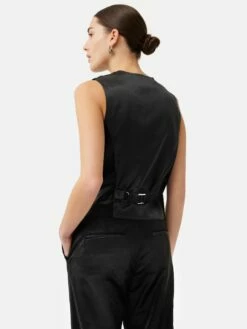 Velvet Tailored Waistcoat | Black -Jigsaw Shop J48096 BK000 5