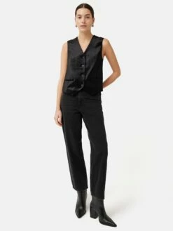 Velvet Tailored Waistcoat | Black -Jigsaw Shop J48096 BK000 9