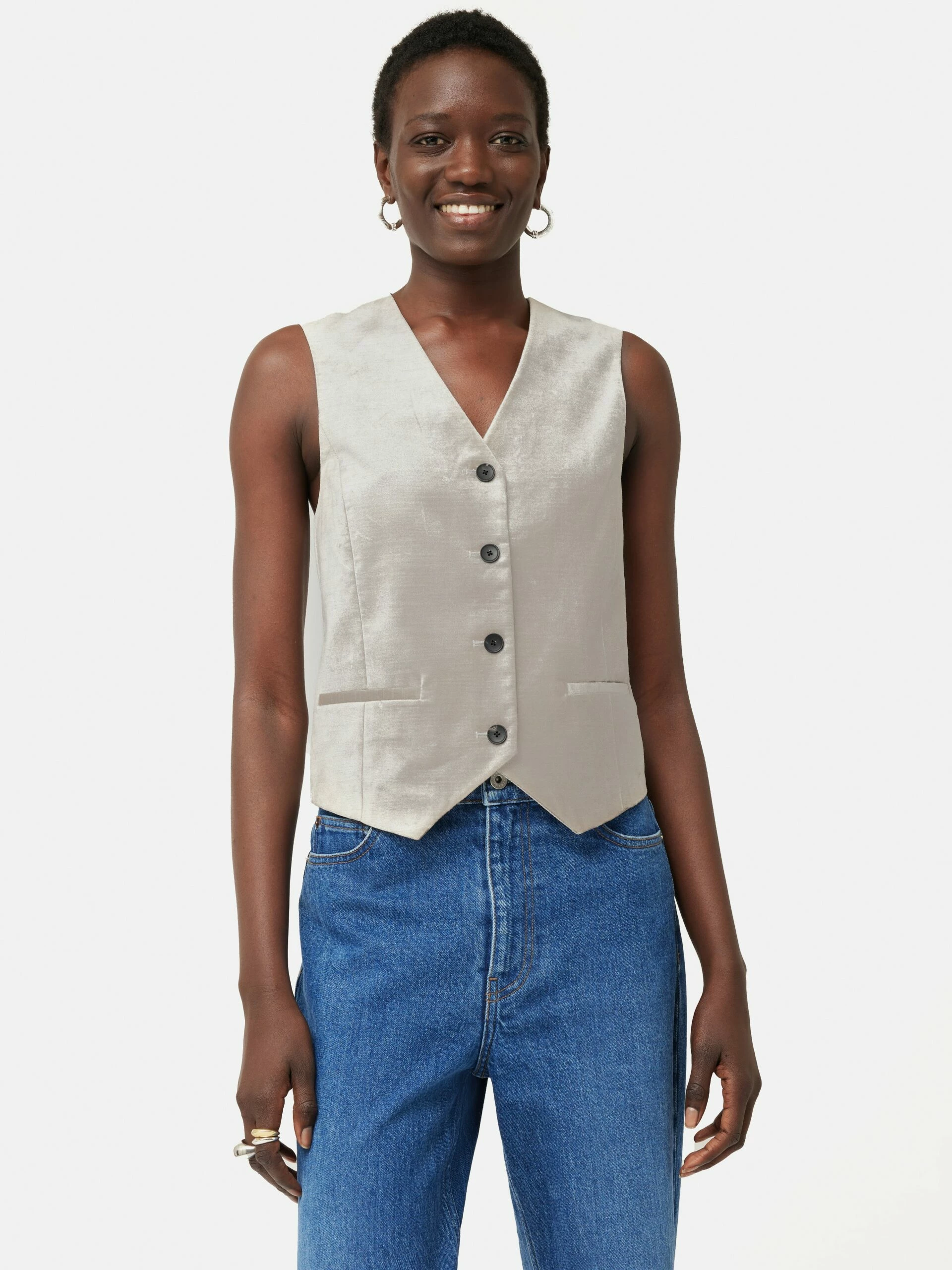 Velvet Tailored Waistcoat | Grey 1 Velvet Tailored Waistcoat | Grey