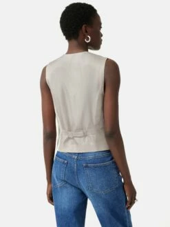 Velvet Tailored Waistcoat | Grey 11 Velvet Tailored Waistcoat | Grey -Jigsaw Shop J48096 GY000 5