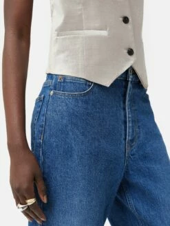 Velvet Tailored Waistcoat | Grey 10 Velvet Tailored Waistcoat | Grey -Jigsaw Shop J48096 GY000 7