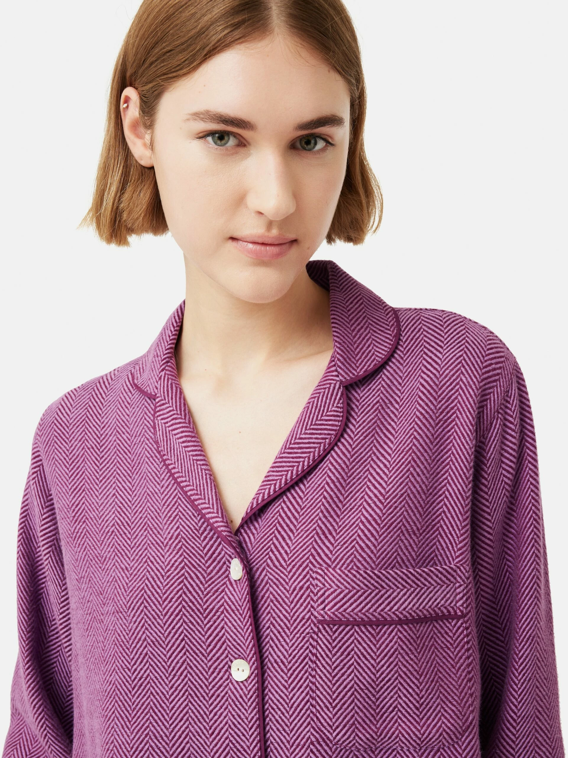 Herringbone Pyjamas | Purple 3 Herringbone Pyjamas | Purple - Image 3