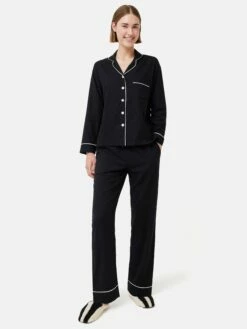 Lightweight Herringbone Pyjama | Navy