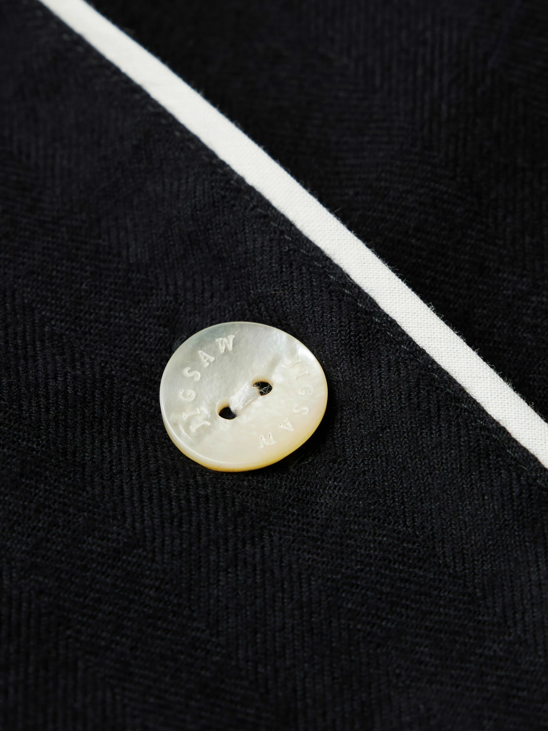 Lightweight Herringbone Pyjama | Navy 7 Lightweight Herringbone Pyjama | Navy - Image 7