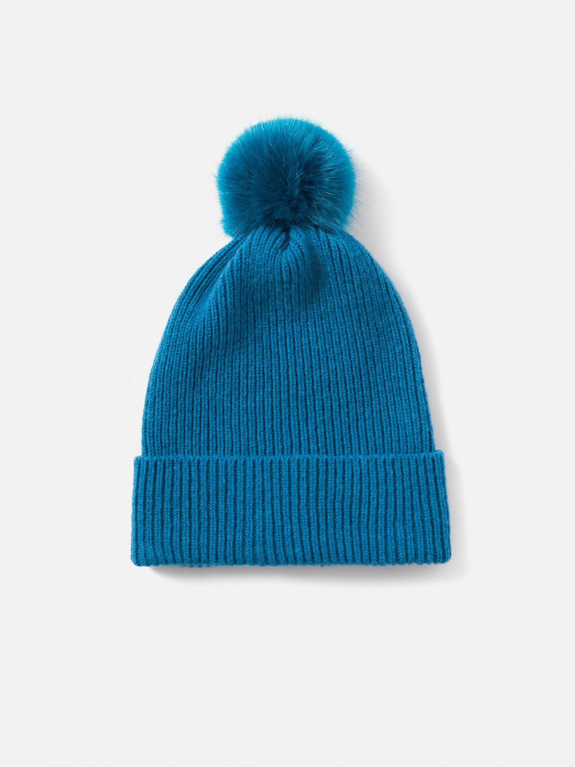 Faux Fur Pom Hat | Blue 1 Faux Fur Pom Hat | Blue