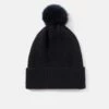 Faux Fur Pom Hat | Navy