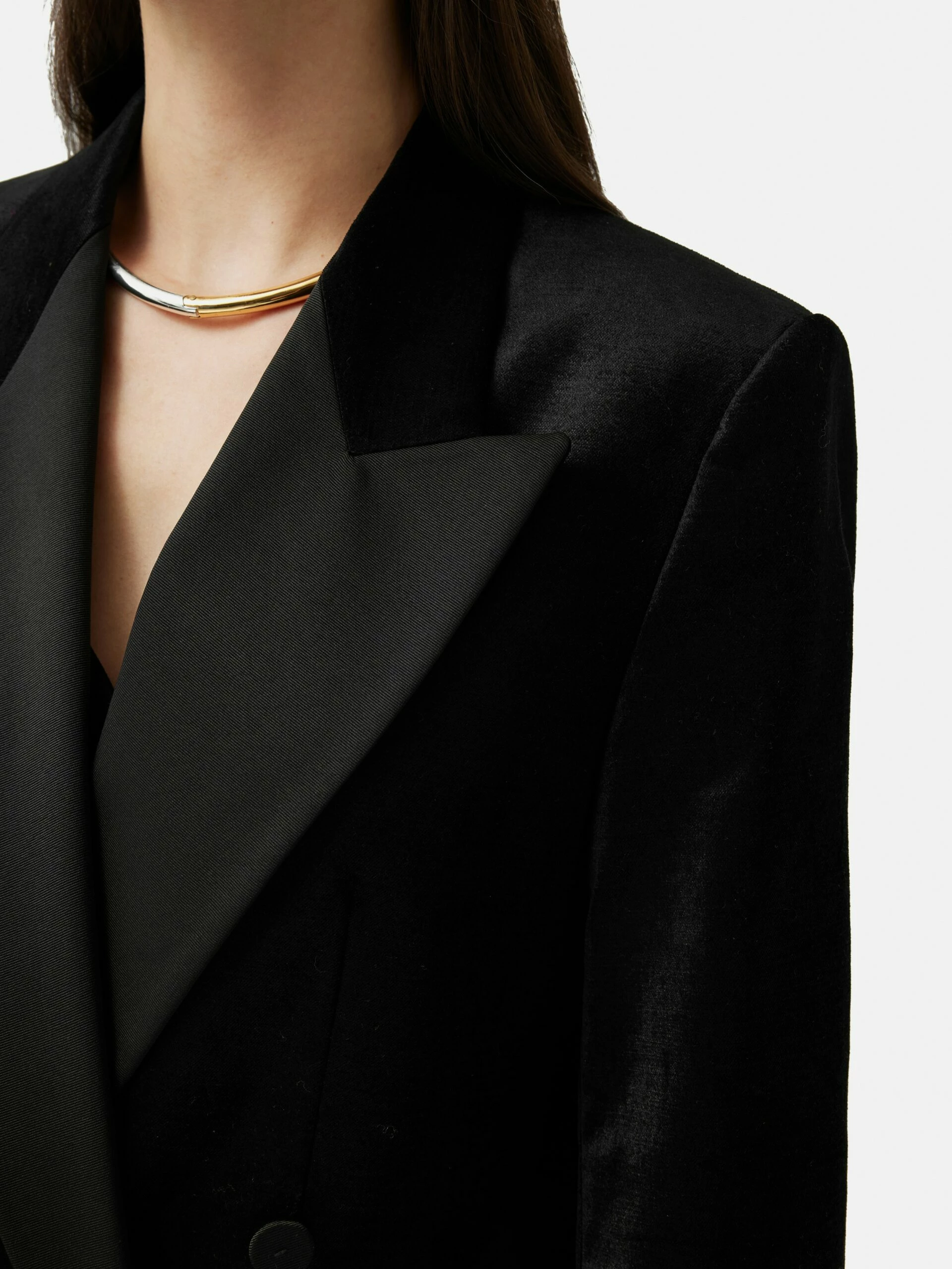 Velvet Trim Blazer | Black 2 Velvet Trim Blazer | Black - Image 2