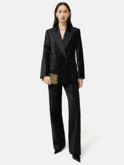 Velvet Trim Blazer | Black 11 Velvet Trim Blazer | Black -Jigsaw Shop J48182 BK000 2