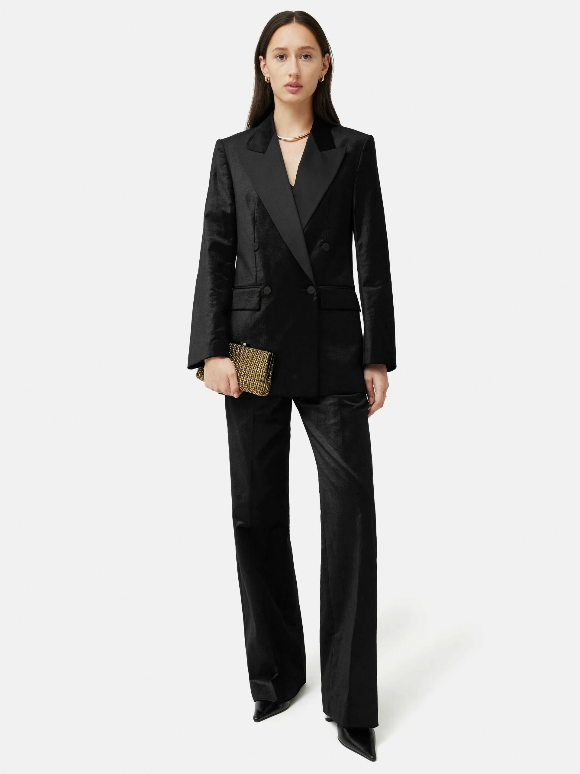 Velvet Trim Blazer | Black 4 Velvet Trim Blazer | Black - Image 4