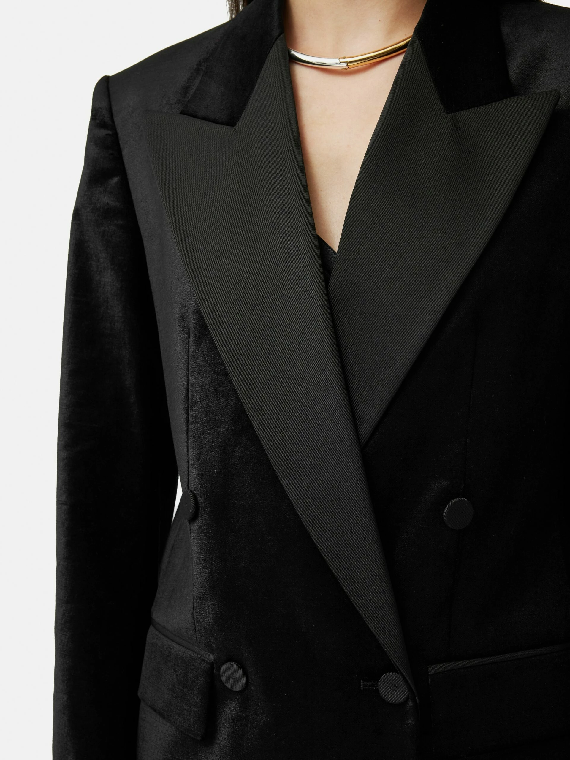 Velvet Trim Blazer | Black 6 Velvet Trim Blazer | Black - Image 6