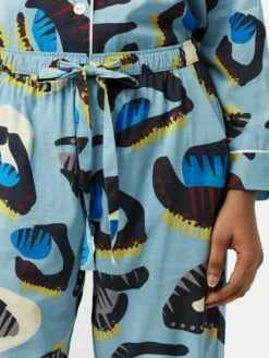 Leopard Eyelash Pyjama | Blue -Jigsaw Shop J48185 BL000 1