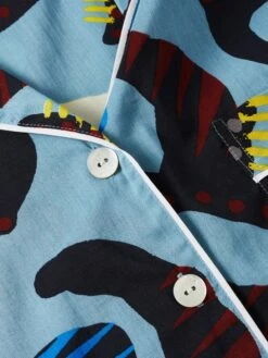 Leopard Eyelash Pyjama | Blue -Jigsaw Shop J48185 BL000 3 1