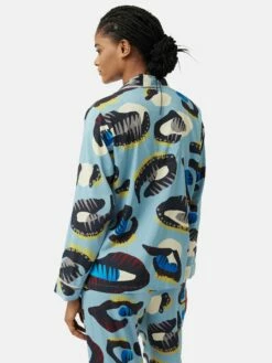 Leopard Eyelash Pyjama | Blue -Jigsaw Shop J48185 BL000 6