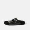 Shearling Sandal | Black