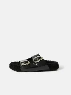 Shearling Sandal | Black