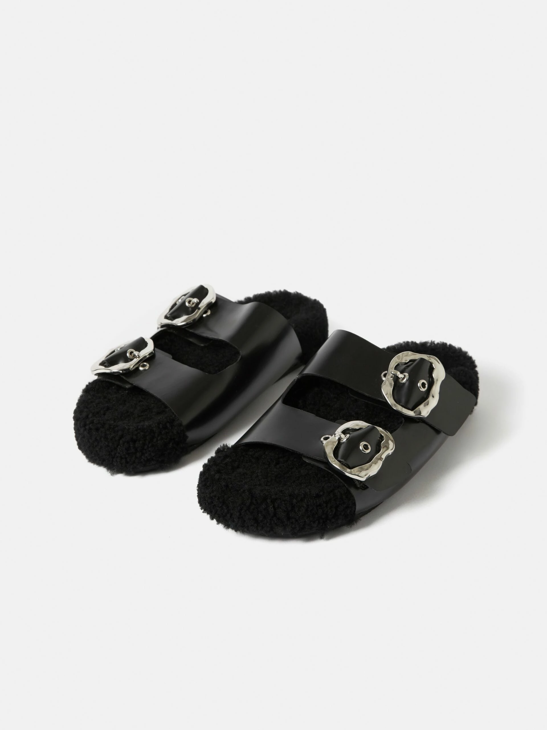 Shearling Sandal | Black 3 Shearling Sandal | Black - Image 3