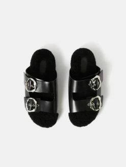 Shearling Sandal | Black 14 Shearling Sandal | Black -Jigsaw Shop J48195 BK000 STILL 4