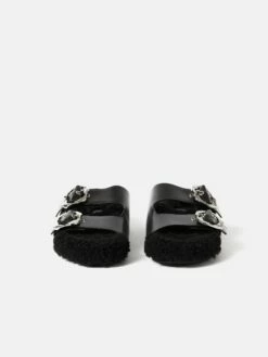 Shearling Sandal | Black 11 Shearling Sandal | Black -Jigsaw Shop J48195 BK000 STILL 6