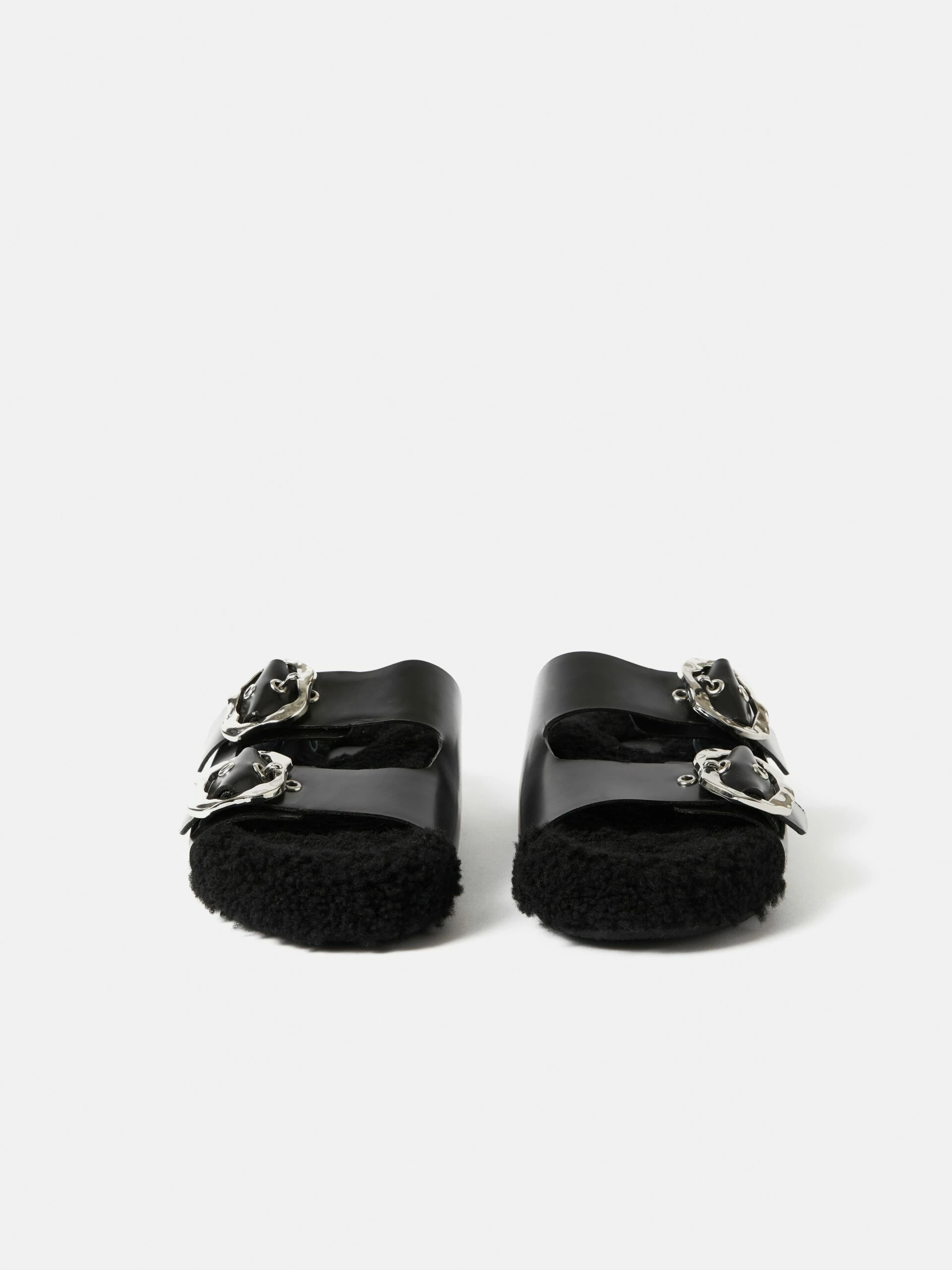 Shearling Sandal | Black 4 Shearling Sandal | Black - Image 4
