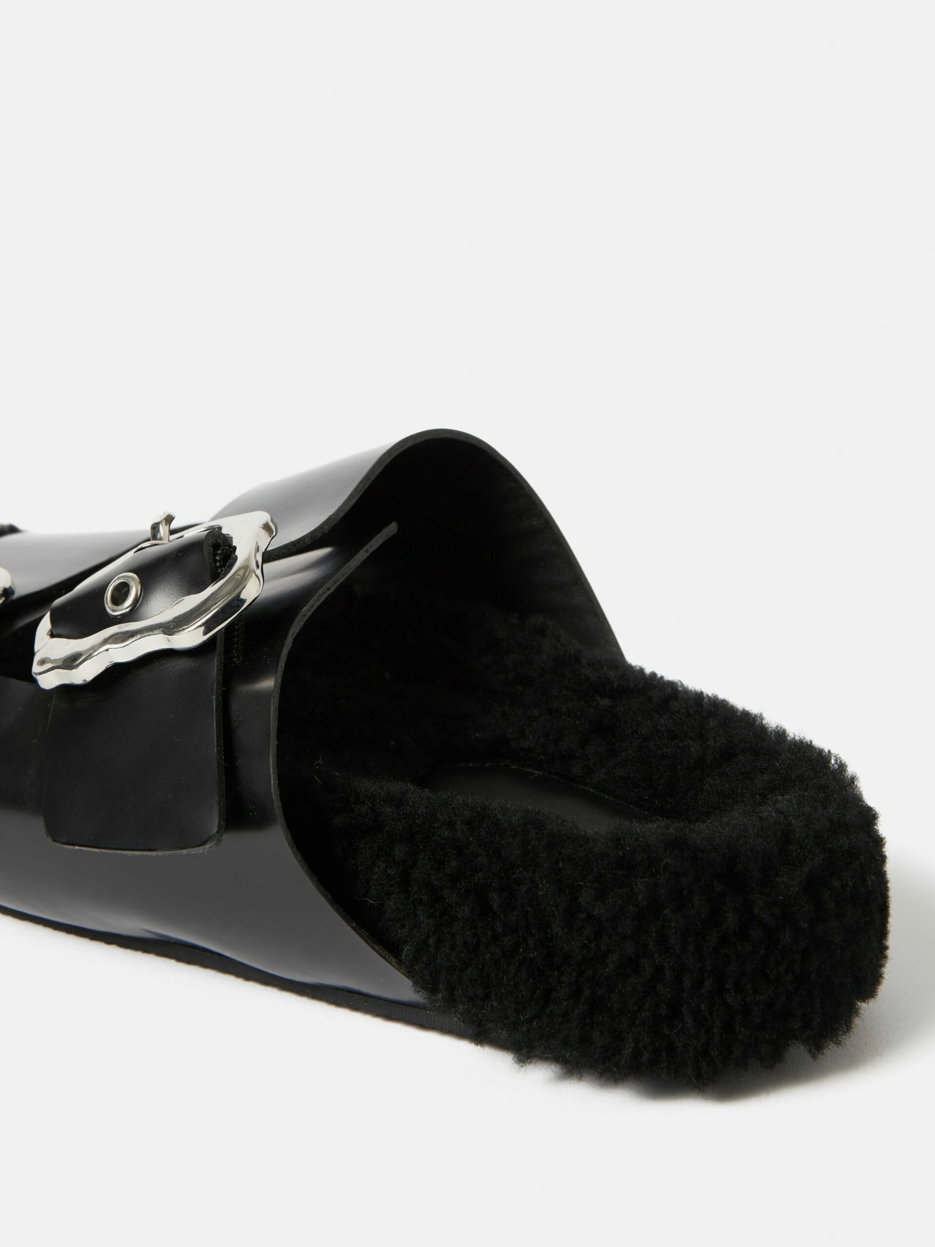 Shearling Sandal | Black 5 Shearling Sandal | Black - Image 5