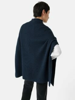 Blanket Stitch Poncho | Navy -Jigsaw Shop J48300 BL010 5