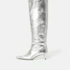 Bobby Knee High Boot | Silver
