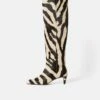 Zebra Bobby Knee High Boot | Zebra