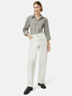 Cotton Poplin Stripe Shirt | Cream -Jigsaw Shop J48315 CR000 0
