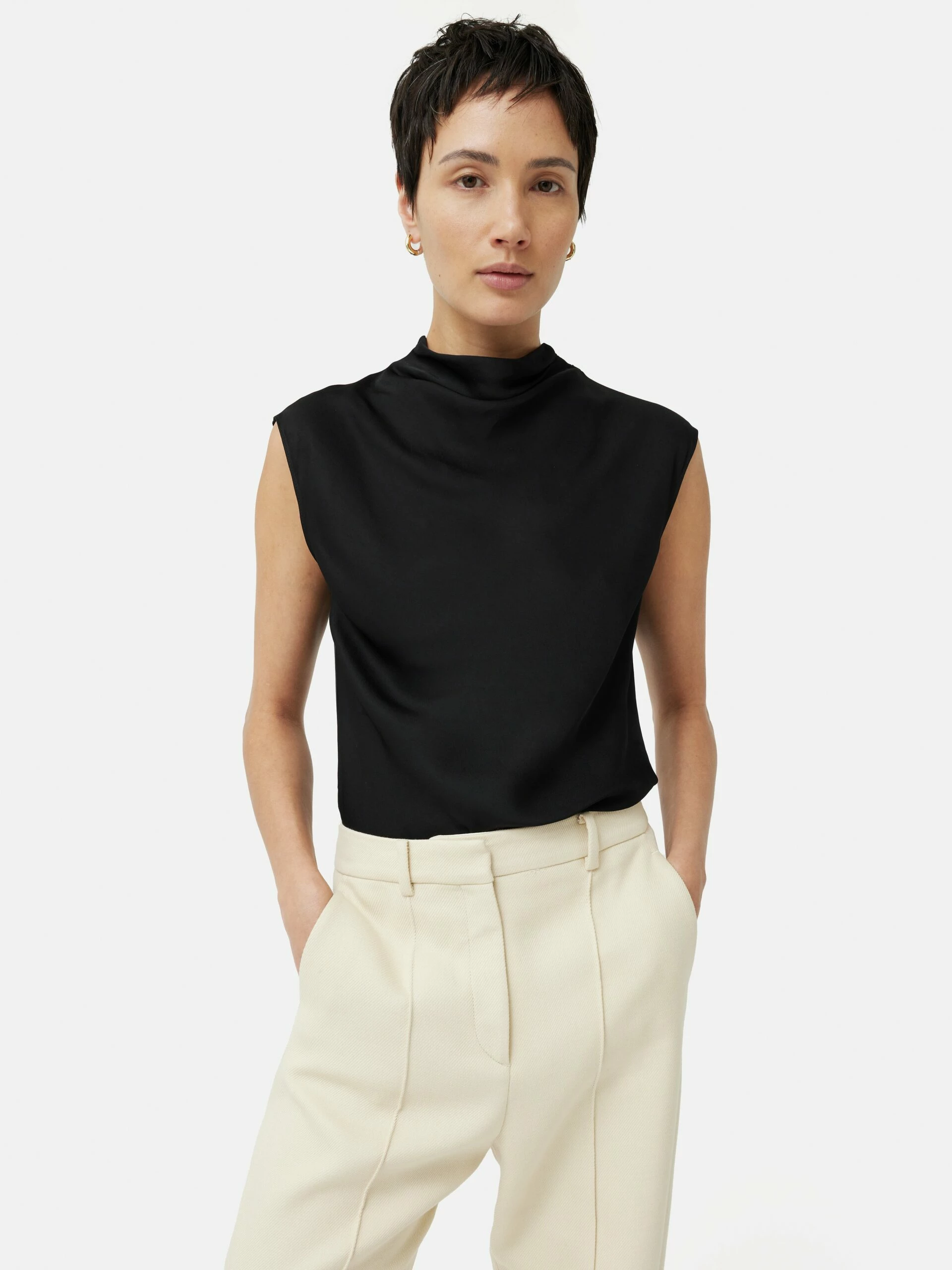 Satin Cowl Neck Top | Black 1 Satin Cowl Neck Top | Black