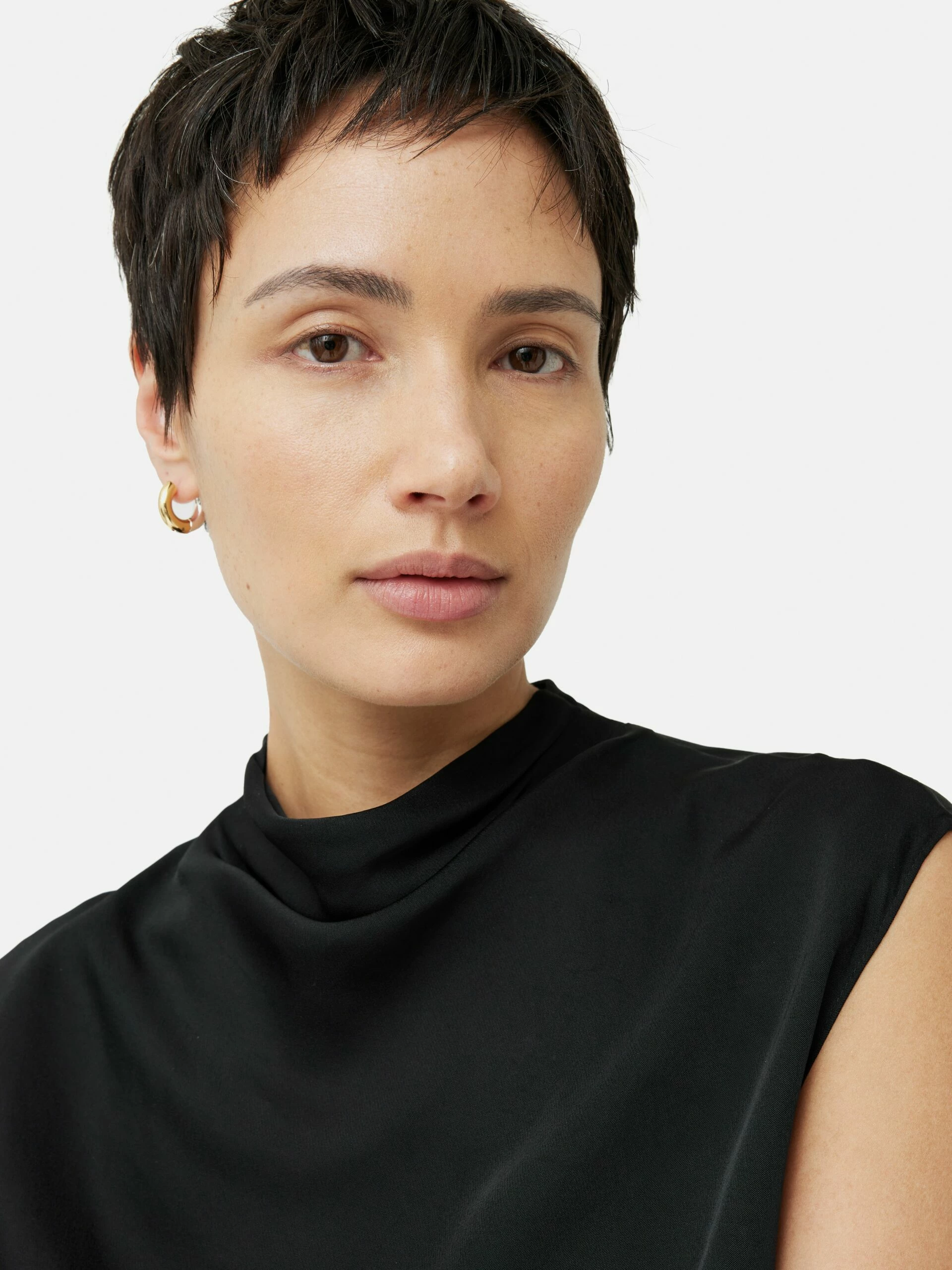 Satin Cowl Neck Top | Black 4 Satin Cowl Neck Top | Black - Image 4