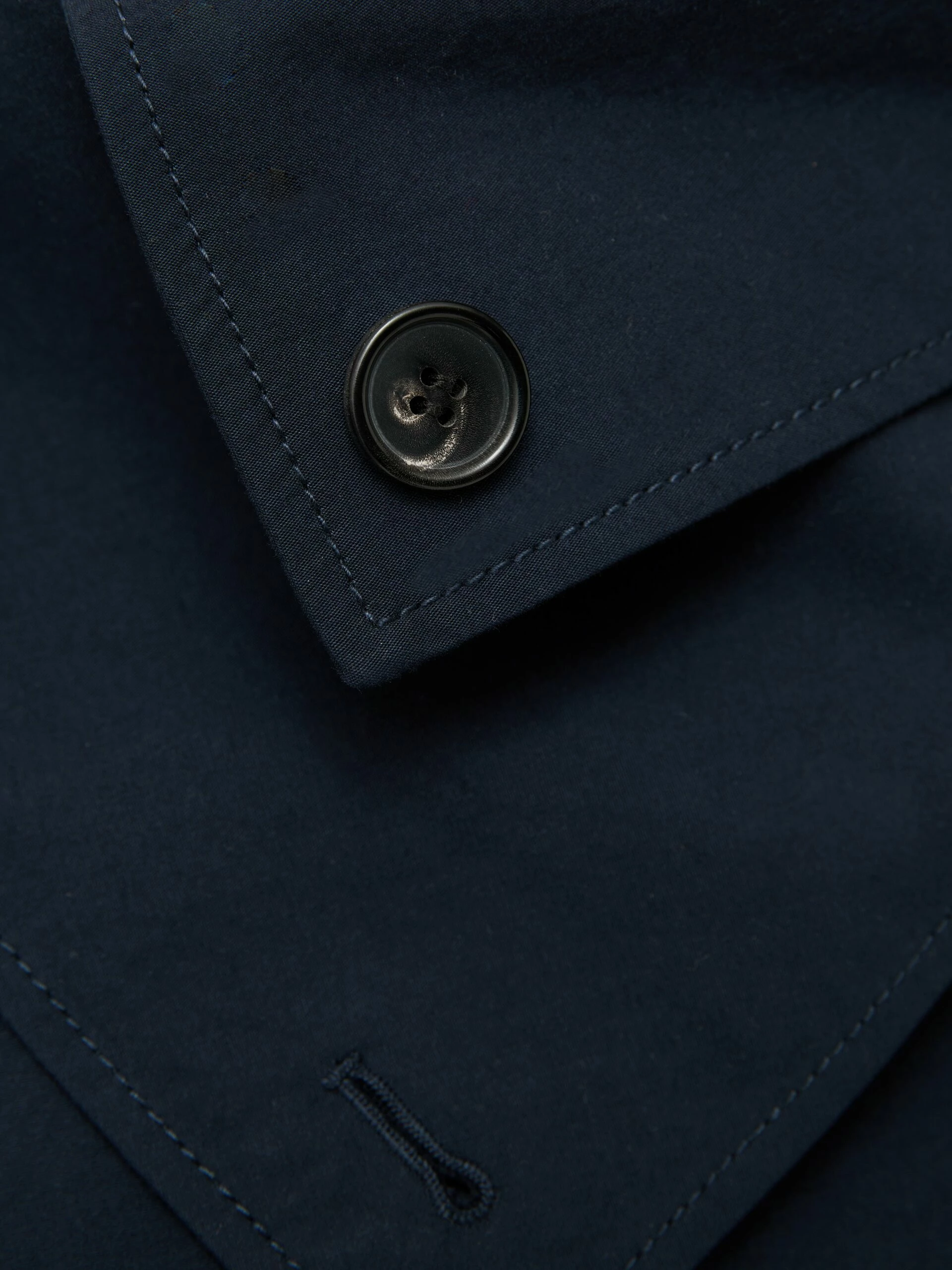 Cropped Cotton Trench Jacket | Navy 3 Cropped Cotton Trench Jacket | Navy - Image 3