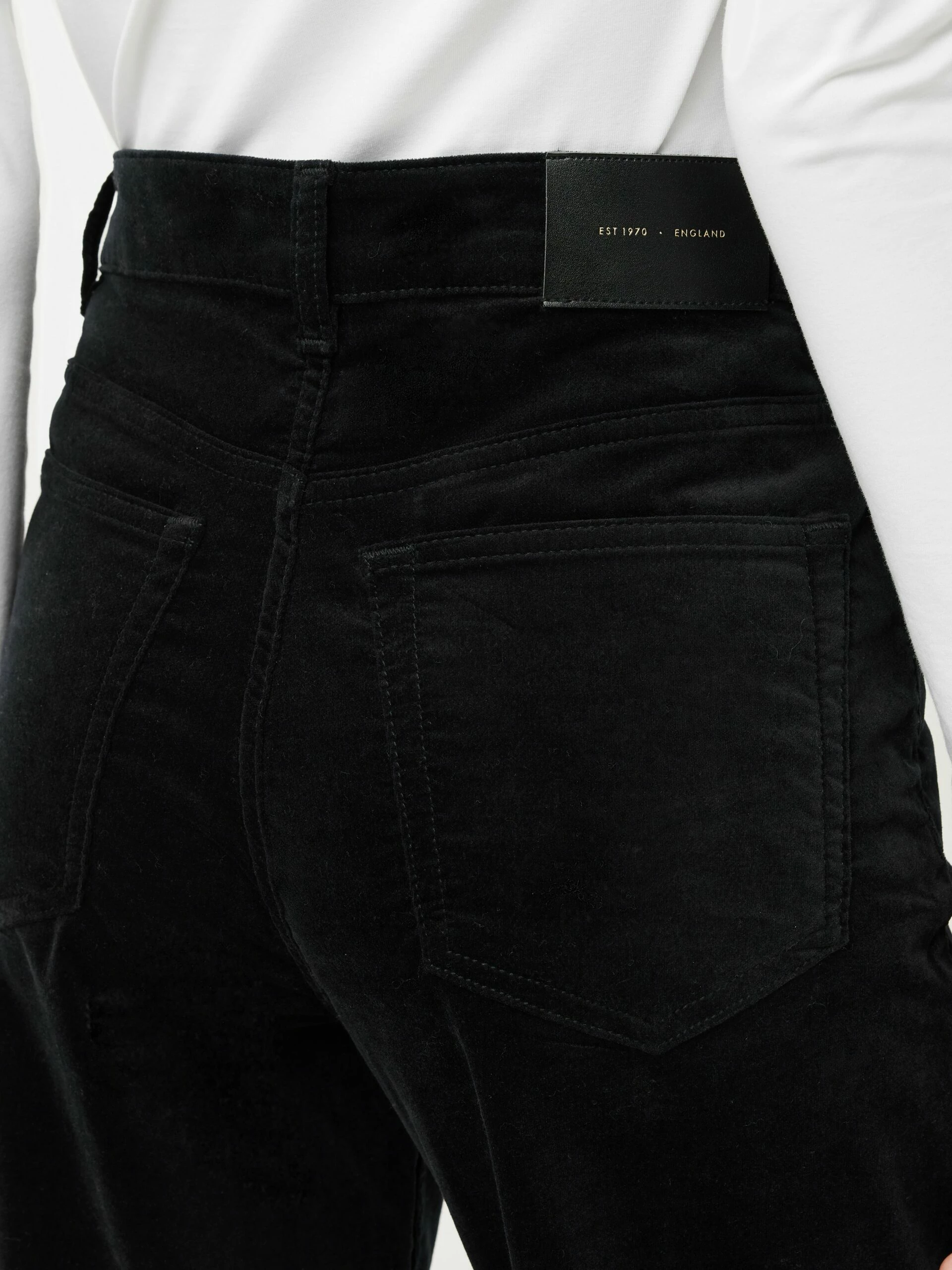 Delmont Velvet Jean | Black 2 Delmont Velvet Jean | Black - Image 2