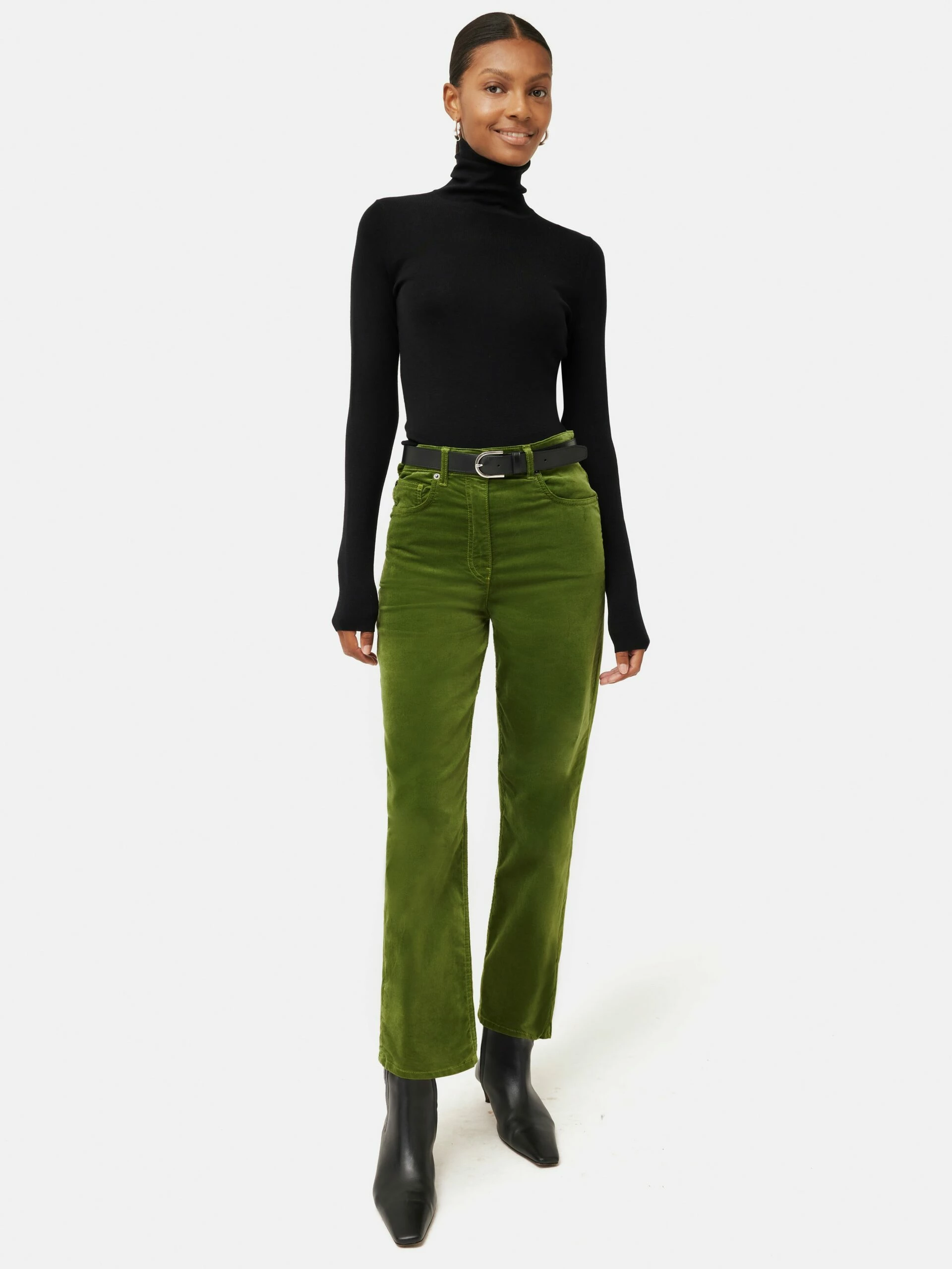 Delmont Velvet Jean | Green 2 Delmont Velvet Jean | Green - Image 2