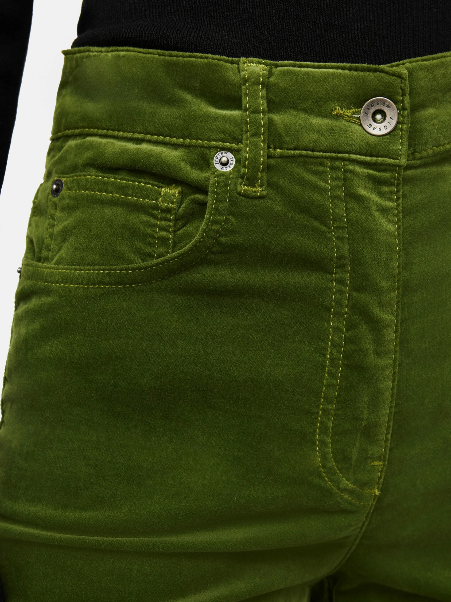 Delmont Velvet Jean | Green 3 Delmont Velvet Jean | Green - Image 3
