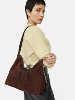 Large Trafalgar Shoulder Bag | Burgundy -Jigsaw Shop J48512 RE004 71