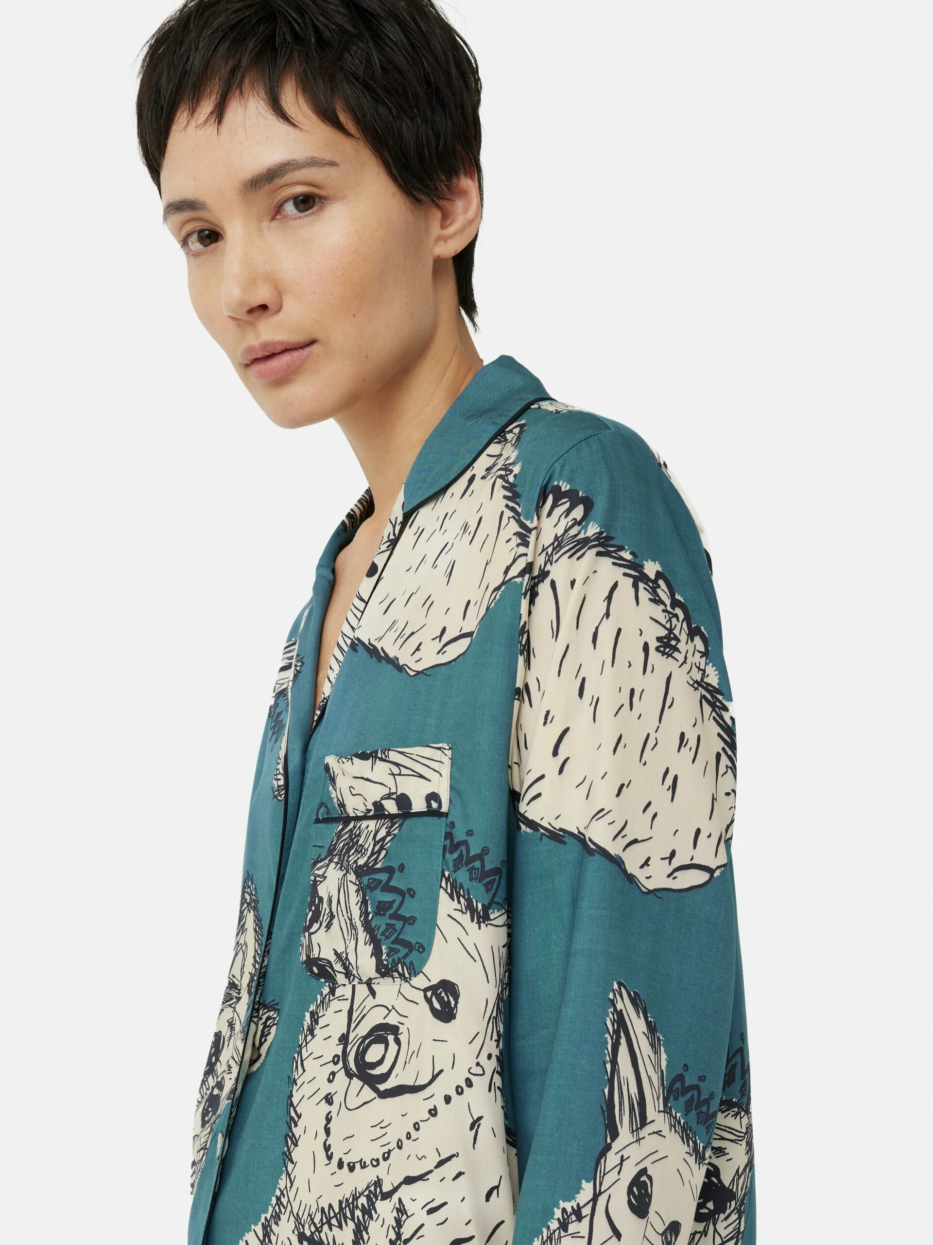 Corgi Modal Pyjama | Blue 2 Corgi Modal Pyjama | Blue - Image 2