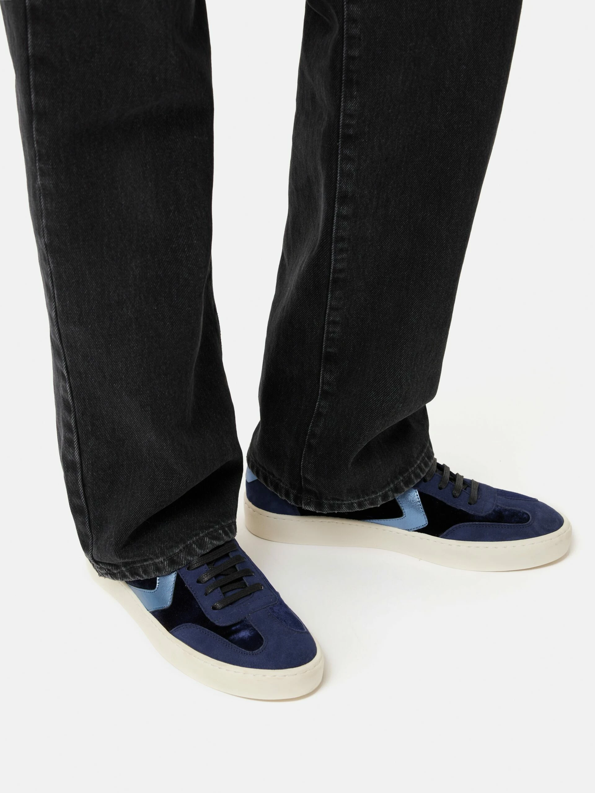 Portland Velvet Trainer | Navy 2 Portland Velvet Trainer | Navy - Image 2