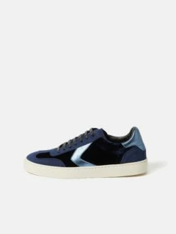 Portland Velvet Trainer | Navy