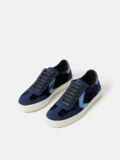 Portland Velvet Trainer | Navy 13 Portland Velvet Trainer | Navy -Jigsaw Shop J48518 BL010 STILL 3