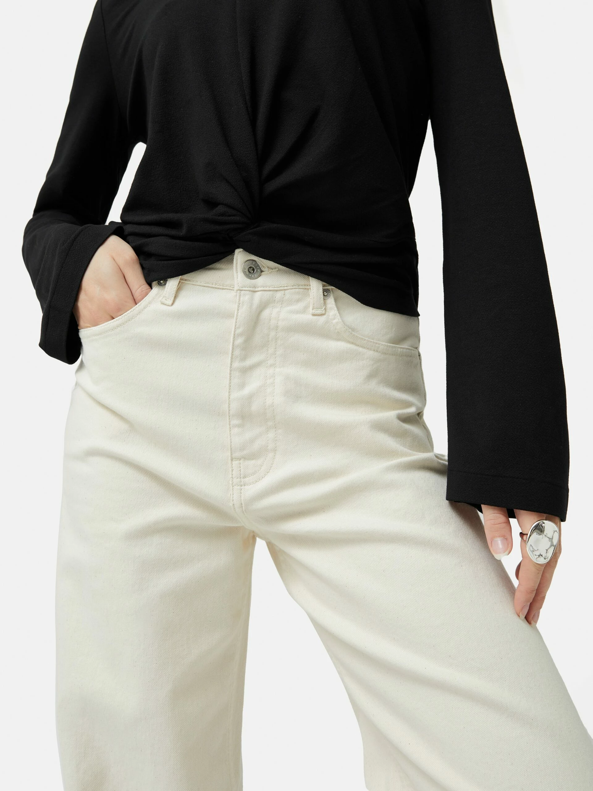 Knotted Front Long Sleeve Top | Black 2 Knotted Front Long Sleeve Top | Black - Image 2