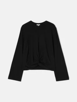 Knotted Front Long Sleeve Top | Black 16 Knotted Front Long Sleeve Top | Black -Jigsaw Shop J48520 BK000 STILL