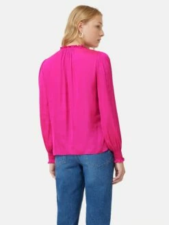 Recycled Satin Long Sleeve Top | Pink 8 Recycled Satin Long Sleeve Top | Pink -Jigsaw Shop J48615 PI000 5