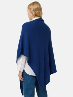 Wool Cashmere Blend Poncho | Blue 10 Wool Cashmere Blend Poncho | Blue -Jigsaw Shop J48662 BL000 5