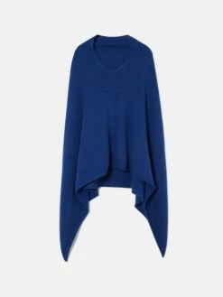 Wool Cashmere Blend Poncho | Blue 11 Wool Cashmere Blend Poncho | Blue -Jigsaw Shop J48662 BL000 STILL 10