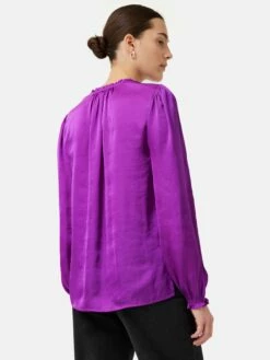 Recycled Satin V Neck Top | Purple 12 Recycled Satin V Neck Top | Purple -Jigsaw Shop J48723 PU000 5
